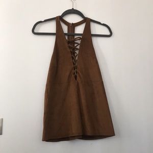 Faux Suede Brown Tank